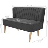 SOFA 117x55,5x77 cm Tkanina Tamno Siva | shoptok.hr