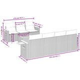  8-dijelni set vrtnih sofa od poliratana s jastucima sivi | shoptok.hr