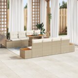  Set vrtnih sofa od 9 dijelova s jastučićima Bež poli ratan | shoptok.hr