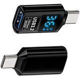 INF USB-A ženski na Type-C moški adapter s prikazovalnikom – 2 kosa, črna, (5000291415) | Shoptok.si