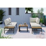 Ambia Garden LOUNGE GARNITURA tkanina akacija v celoti masivno jeklo | Shoptok.si