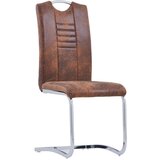  Nihajni jedilni stoli 4 kosi rjavo umetno semiš usnje, (20699899) | Shoptok.si