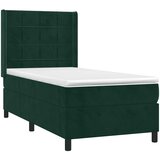  box spring s madracem LED tamnozeleni 90x200 cm baršun | shoptok.hr