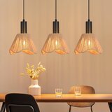 Nettlife boho viseči lestenec iz ratana s 3 lučmi E27, vintage pletena konopljina vrv, za kuhinjo ali jedilnico, brez žarnic, (5000491399) Slike