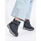 Shelvt Navy blue girls' insulated ankle boots | shoptok.hr