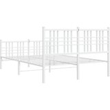  Metalni okvir kreveta uzglavlje i podnožje bijeli 120x200 cm | shoptok.hr