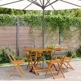 vidaXL Zložljivi vrtni stoli 4 kosi sivi poli ratan in trden les
