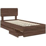 vidaXL konstrukcija postelje rjav hrast 100 x 200 cm inženirsko leseno, (5000113680) | Shoptok.si