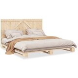 Maison Chic Posteljni okvir - Dvoposteljna postelja - Zakonska postelja z vzglavjem 200x200 cm trdna borovina-J5729, (21761174) | Shoptok.si