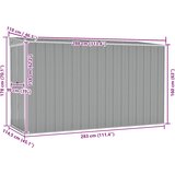  Zidno vrtno spremište sivo 118x288x178 cm pocinčani čelik | shoptok.hr