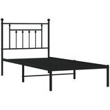  Metalni okvir za krevet s uzglavljem crni 90x190 cm | shoptok.hr