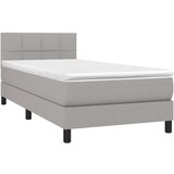  Okvir kreveta s oprugama i madrac svjetlosivi 90x200cm tkanina | shoptok.hr
