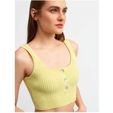 Dilvin Women's Yellow Front Buttoned Undershirt