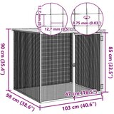 vidaXL Kokošnjak s streho svetlo siv 103x98x90 cm pocinkano jeklo | Shoptok.si