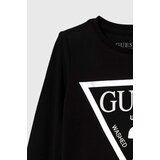 Guess Otroška bombažna majica z dolgimi rokavi črna barva | Shoptok.si
