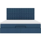 vidaXL Otomanski posteljni okvir z vzmetnico moder 180x200 cm blago | Shoptok.si