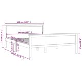  Okvir za krevet od masivne borovine 140 x 200 cm | shoptok.hr