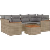  7-dijelni set vrtnih sofa s jastucima bež od poliratana | shoptok.hr