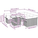  Vrtna sedežna garnitura z blazino 9 pcs Siva Poly ratan, (5000143141) | Shoptok.si