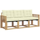 vidaXL Zunanja garnitura za sedenje z blazino 3 pcs Bela in krem, (5000280521) | Shoptok.si