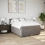  Krevet s oprugama i madracem smeđesivi 160x200 cm tkanina | shoptok.hr