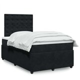 vidaXL Box spring postelja z vzmetnico črna 120x190 cm žamet, (21310045) | Shoptok.si