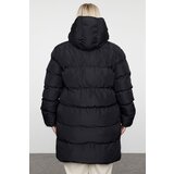 Trendyol Curve Black Regular Fit Contrast Lining Detailed Long Puffer Parka Coat Cene