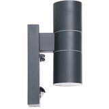 Eglo Riga 5 vanjska zidna/2, led, gu10, 2x3w, sa senzorom, čelik/antracit | shoptok.hr