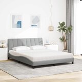 Krevet s madracem Hanko svjetlosiva 160x200 cm tkanina | Eponuda.ba