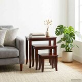  Nesting bočni stolovi 3 pcs Smeđa Čvrsto mahagonijsko drvo | shoptok.hr