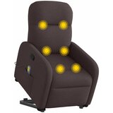  Masažni naslonjač na podizanje tamnosmeđi od tkanine | shoptok.hr