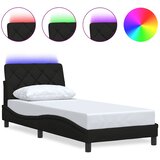  Okvir kreveta s LED-om bez madraca crni 80x200cm od tkanine | shoptok.hr