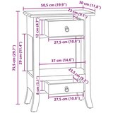  klubska mizica, trden mahagonijev les, naravna, 50,5x30x75,5 cm | Shoptok.si