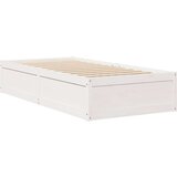 vidaXL Posteljni okvir bel 90x190 cm trdna borovina | Shoptok.si