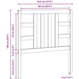  Uzglavlje za krevet crno 96 x 4 x 100 cm od masivne borovine | shoptok.hr