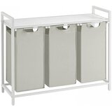 Vasagle kosara za perilo s 3 predelki BLH301W01, bela | Shoptok.si