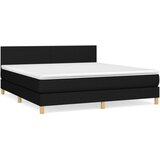 vidaXL Box spring postelja z vzmetnico črna 160x200 cm blago, (20791900) Cene