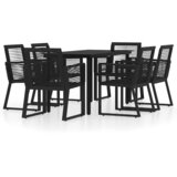  7-dijelni vrtni blagovaonski set crni | shoptok.hr