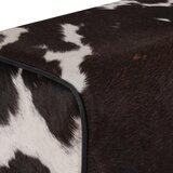  Klupa 40 x 30 x 45 cm Prava koža Crna i bijela | shoptok.hr