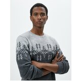 Koton Acrylic Blend Sweater Crew Neck Ethnic Patterned cene