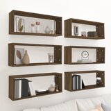 Kockaste zidne police 6 kom smeđi hrast 60 x 15 x 23 cm drvene | shoptok.hr