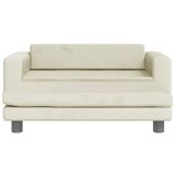  Dječja fotelja s tabureom krem 100 x 50 x 30 cm baršunasta | shoptok.hr