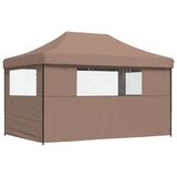 Šator za svadbe - šator za zabave Smeđa 292 x 440 x 315 cm Oxford tkanina - Smeđa s dvije bočne zidove Da | shoptok.hr
