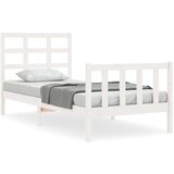 The Living Store Posteljni okvir z vzglavjem bel 90x200 cm trden les - Posteljni Okvir, (21524855) | Shoptok.si