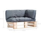  Vrtna sofa od paleta od borovine sa sivim jastucima | shoptok.hr