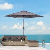 Outsunny Vrtni dežnik z ročico in nagibno glavo, aluminij in poliester, siva in črna barva, Φ2,7x2,35 m, (20708551) | Shoptok.si