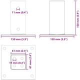  Postolja za stupove kvadratna 12 kom 61x61 mm pocinčani čelik | shoptok.hr