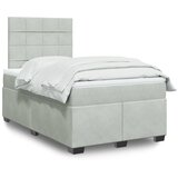 vidaXL Krevet s oprugama i madracem svjetlosivi 120x190 cm baršunasti | shoptok.hr