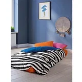 Crno-bijela posteljina za bračni krevet/za produženi krevet od renforce pamuka s uključenom plahtom/4-dijelna 200x220 cm Dusk –
