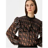 Koton Chiffon Blouse Balloon Sleeves Ruffles Gippeli Tassels | shoptok.hr